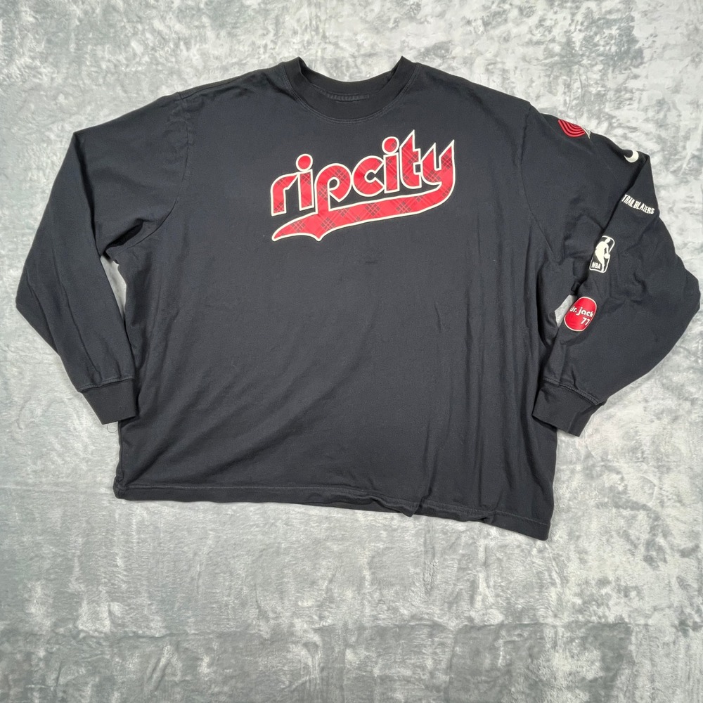 Nike Portland Trail Blazers Women Black Rip City Edition Long Sleeve Shirt XL